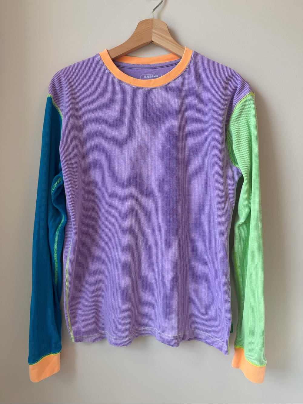Slugs & Snails Junior Lavender Colorblock Waffle Long Sleeve Tee